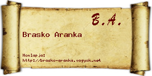 Brasko Aranka névjegykártya